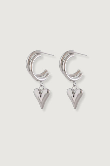 CUPID HEART EARRINGS SILVER - STUDIO JO STORE